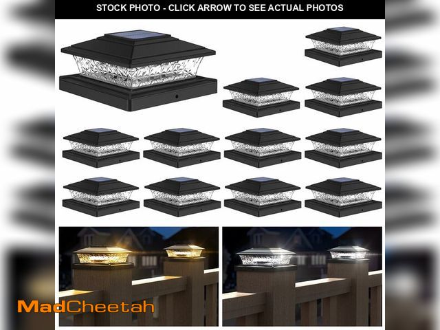 Lot 74-14294498 - APONUO Solar Post Lights Outdoor, 2 Lighting Modes 16 LEDs Solar Post Cap Lights for 4x4 5x5 6x6 Vin...