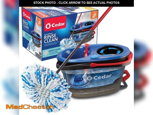 Lot 74-12517317 - (MISSING MOP HEAD) O-Cedar RinseClean Deep Clean Microfiber Spin Mop, Clean with Clean Water (The  E...