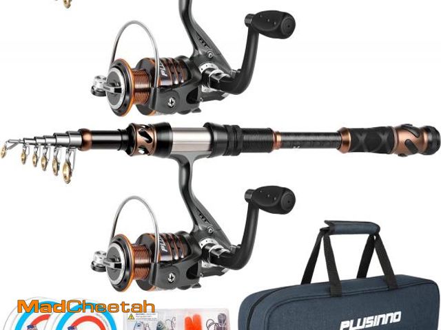 Lot 74-12330607 - PLUSINNO Fishing Rod and Reel Combos -24 Ton Carbon Fiber Telescopic Fishing Pole - Spinning Reel 12...