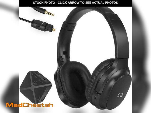 Lot 74-14215228 - Wireless Headphones for TV Watching, 2.4G RF Headset for Seniors, Optical &amp; 3.5mm Connection Tra...