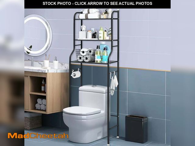 Lot 74-12550632 - HONEIER Over the Toilet Storage Rack, 3 Tier Bathroom Space Saver, Bathroom Corner Stand Storage Org...