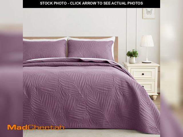 Lot 74-13542753 - Exclusivo Mezcla Queen Quilt Bedding Set, Lightweight Dusty Lavender Quilts Queen Full Size for All ...