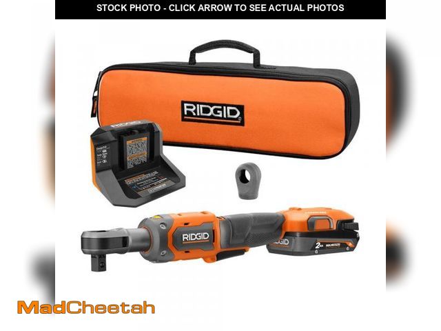 Lot 74-12032418 - RIDGID 18V Brushless Cordless 1/2 in. Ratchet Kit with (1) 2.0 Ah Battery and Charger and Protective...