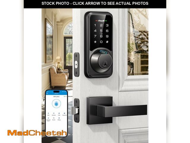 Lot 74-14431893 - Smart Door Lock Set for Front Door, Zowill 7-in-1 Fingerprint Deadbolt with App Control, Keyless Ent...