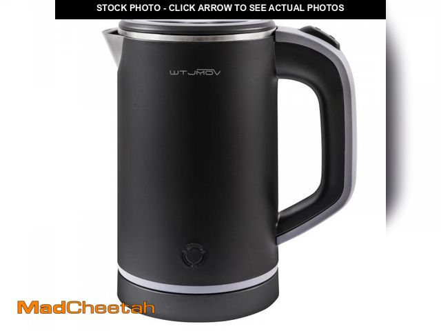 Lot 74-11556714 - Small Kettle Electric, 0.8L Double Wall Portable Travel Kettle with 304 Stainless Steel, 600W Mini H...