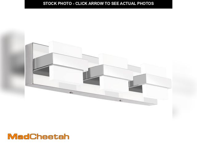 Lot 74-12417081 - SOLFART 3 Lights Chrome Bathroom Vanity Light Modern LED Bathroom Light Fixtures Over Mirror Vaniy L...