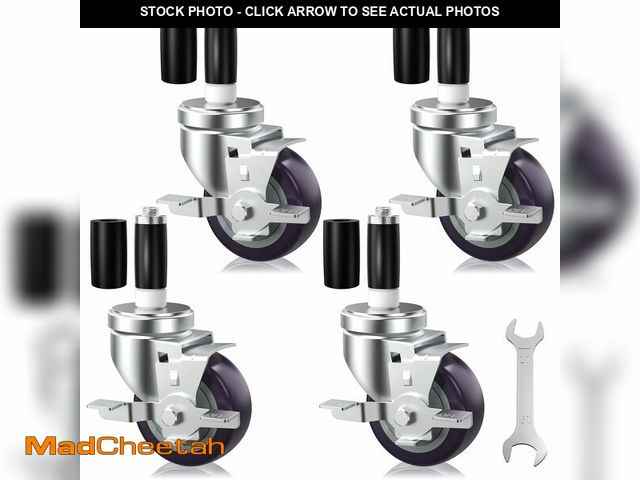 Lot 74-14383593 - OK5STAR 3 Inch Expanding Stem Caster, Stainless Table Casters, 4 Pack - UNUSED
