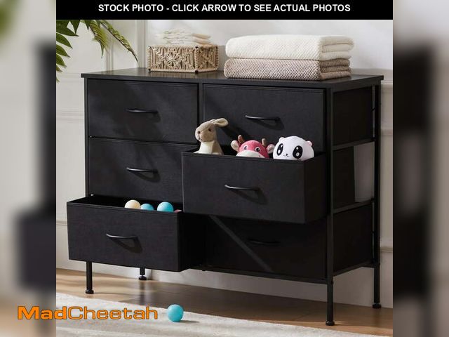 Lot 74-13043553 - ZUNMOS 6 Drawer Fabric Dresser for Bedroom, Chest of DrawerOrganizer Storage Cabinet for Closet, Ent...