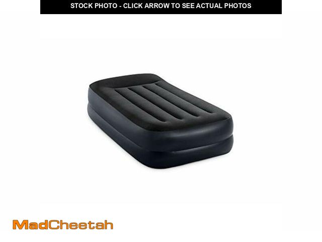 Lot 74-12682271 - Intex Raised Airbed Mattress with Built-in Pump, Dura-Beam Plus Pillow, Twin - Portable Inflatable L...