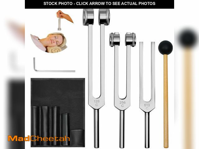 Lot 74-14214556 - Tuning Forks for Healing Instrument (128Hz, 256Hz, 512Hz) - Tuning Fork Set with Reflex Hammer, Soun...