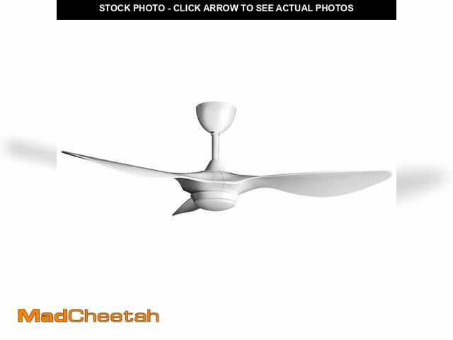 Lot 74-13776924 - reiga 52 Inch Smart White Ceiling Fan with Light and Remote, ETL Listed Quiet DC Motor 3 Blade Indoo...