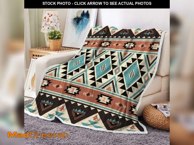 Lot 74-12442539 - Southwestern Tribal Azte Throw Blankets, Soft Cozy Flannel American Native Ethnic Geometric Western ...