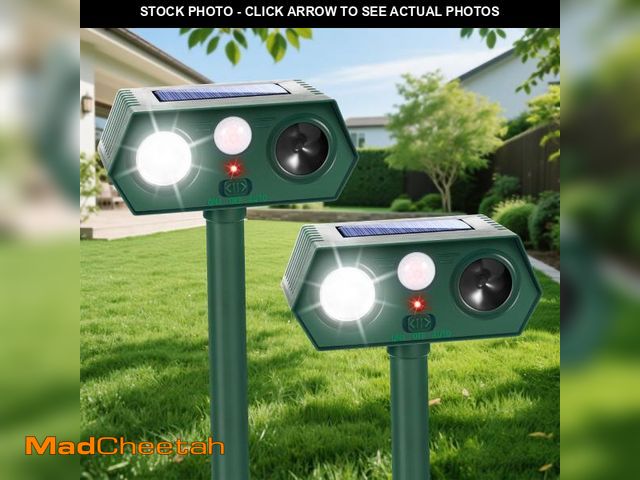 Lot 74-12302438 - 2Pack Deer Squirrel Cat Rabbit Repellent Outdoor Solar Ultrasonic Animal Repeller Waterproof Rabbit ...