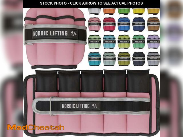 Lot 74-12764163 - Nordic Lifting Adjustable Ankle Weights for Women and Men 2 4 6 8 10 Lbs, 1 Pair - Carnation Pink - ...