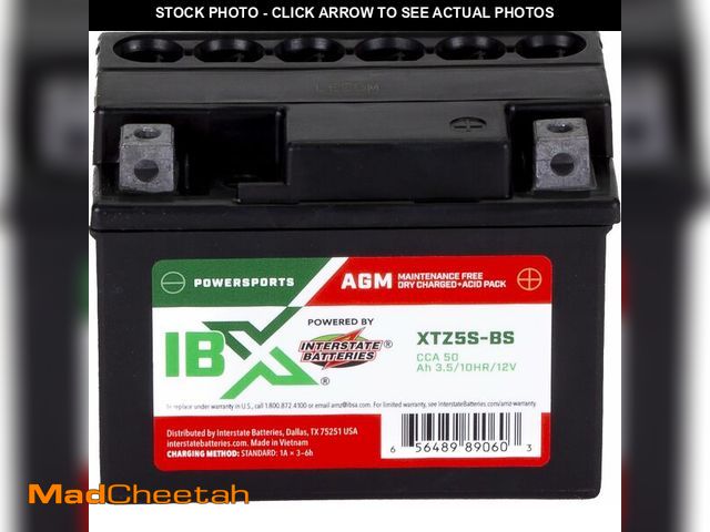 Lot 74-14148836 - Interstate Batteries YTZ5S-BS 12V 3.5Ah Powersports Battery 50CCA AGM Rechargeable Replacement for B...