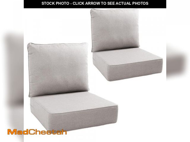 Lot 74-12517934 - Pocassy 22 in. W x 24 in. D x 6 in. Thick Square 4-Piece Deep Seating Outdoor Lounge Chair Beige Cus...