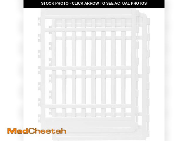 Lot 74-14068139 - IRIS USA 34" 2-Panel Add-On Panels, Pet Dog Puppy Playpen, Foldable, Customizable, White - UNUSED
