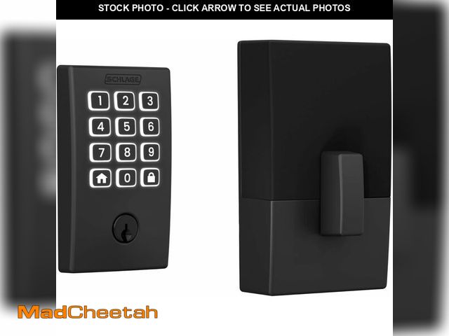 Lot 74-12663941 - Schlage Arrive WiFi Deadbolt Smart Lock, Keyless Entry Door Lock with Century Trim, Matte Black, Com...