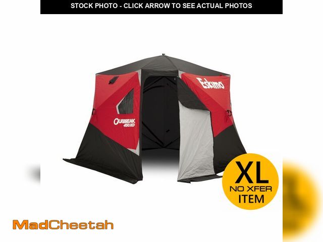 Lot 74-13120794 - Eskimo Outbreak 450XD Pop-up Portable Insulated Ice Fishing Shelter, 75 sq ft. Fishable Area, 4-5 Pe...