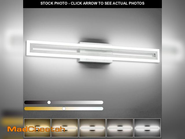 Lot 74-12149182 - SOLFART Bathroom Lighting Fixtures Over Mirror 32 Inch Brushed Nickel Led Vanity Light 5 Color Adjus...