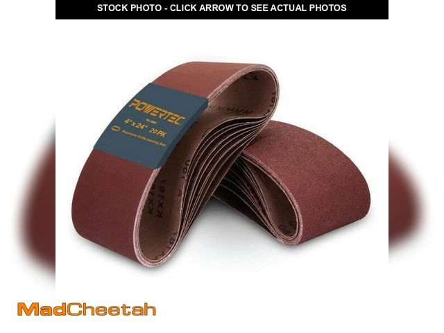 Lot 74-14074615 - 4 x 24 in. Sanding Belts, 80 Grit A/O Sandpaper for Makita Belt Sander, Oscillating Belt and Spindle...