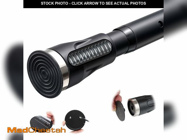 Lot 74-13575265 - Tension Curtain Rod, 42 to 115 inch Adjustable Heavy Duty black shower curtain rod for bathroom Clos...