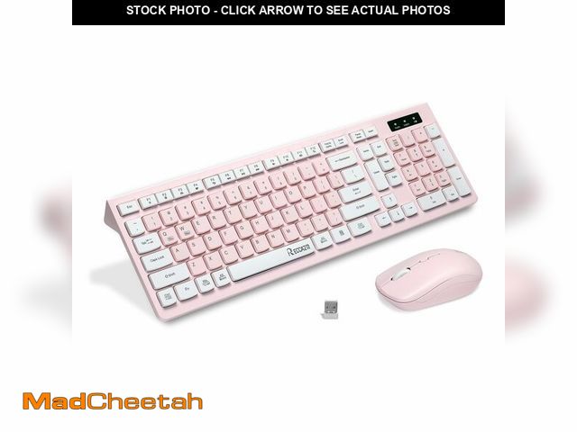 Lot 74-12979803 - Wireless Keyboard and Mouse Combo, Reccazr 2.4G Full-Sized Keyboard and Mouse Cordless, 3 DPI Adjust...