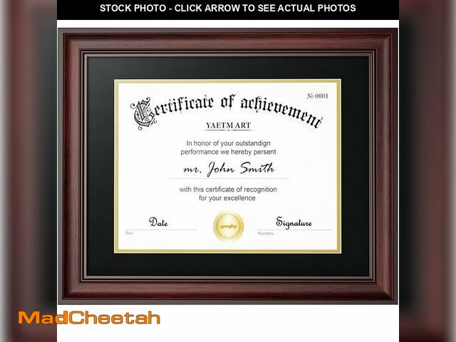 Lot 74-14215439 - Yaetm 11x14 Diploma Frame, Certificate Frame with Tempered Glass, Display 8.5x11 Document with Black...