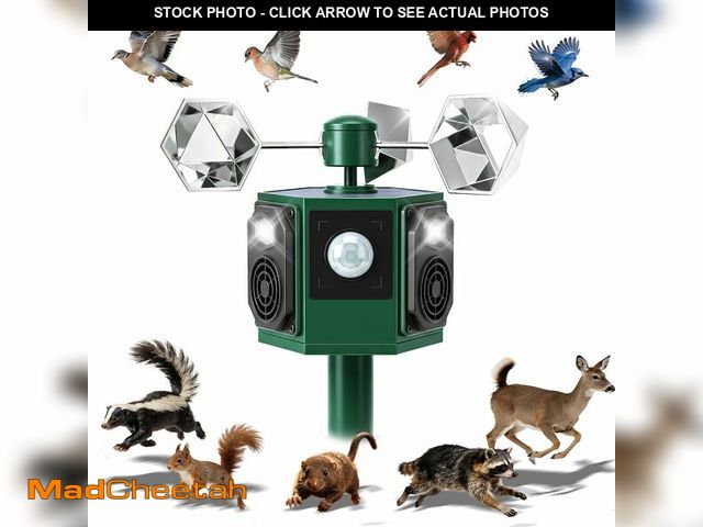 Lot 74-14339778 - Solar Ultrasonic Bird Repellent Outdoor, 360ÃÂ° Motion Sensor &amp; Flashing Light Pigeon Deterrent...