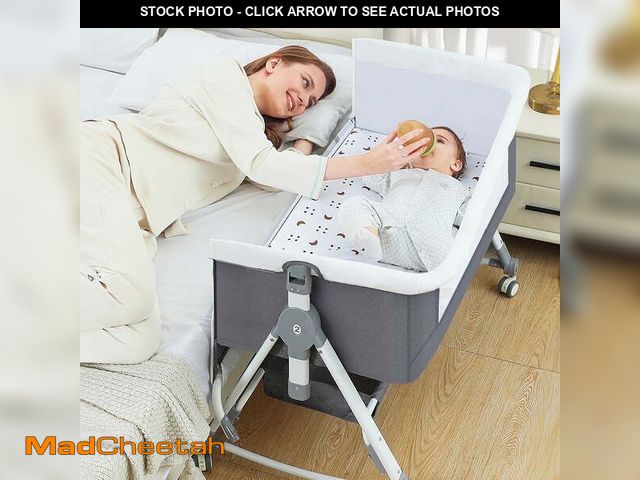 Lot 74-13043374 - FACNOATIHN Baby Bassinet, 5-in-1 Infant Bedside Crib with Changing Table and Locked Wheel, Adjustabl...