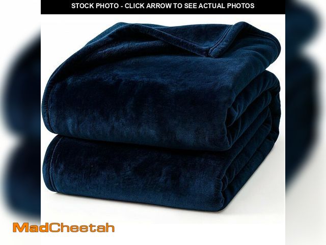Lot 74-13583936 - Hansleep Fleece Queen Blanket for Bed Fleece Navy, Queen Size Super Soft Flannel Fuzzy, Plush Cozy B...