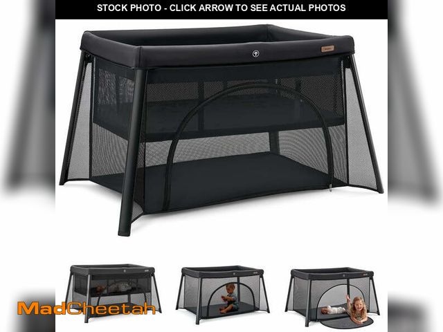 Lot 74-14436034 - HARPPA Portable Travel Crib with Mattress, Foldable Playard for Baby and Toddler, 16.42lbs, Black - ...