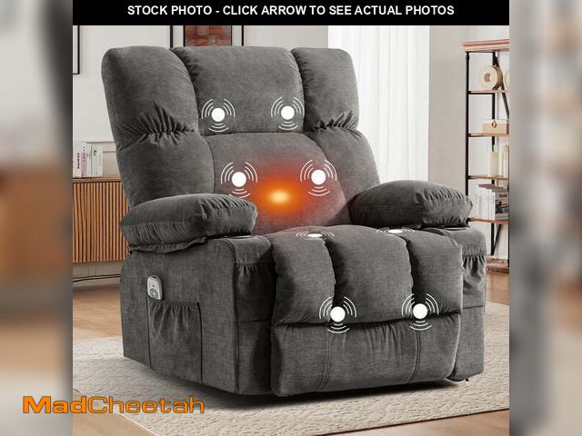 Lot 74-14353933 - JONPONY Manual Recliner Chair with Heat Therapy and Massage Function, Heavy Duty Reclining Mechanism...