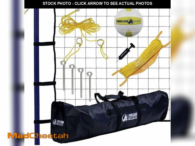 Lot 74-14349645 - Park &amp; Sun Sports Spiker Sport: Portable Outdoor Volleyball Net System, Blue, 32L x 3H feet - UN...