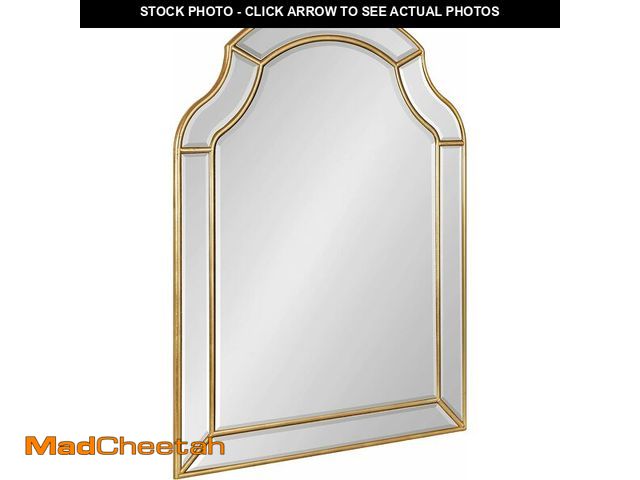 Lot 74-14581919 - Kate and Laurel Pinchot Glam Arched Wall Mirror; 24 x 32; Gold; Sophisticated Scalloped Arch Mirror ...