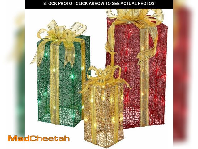 Lot 74-13331652 - National Tree Company lit Artificial Christmas Decor 3-Piece Set Includes Pre-Strung White Mini Ligh...