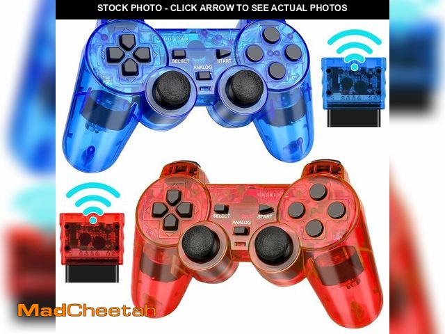 Lot 74-13991066 - GamingBoy Wireless Controller for PS2, 2 Pack 2.4G Dual Vibration Gamepad Joystick Compatible for Pl...