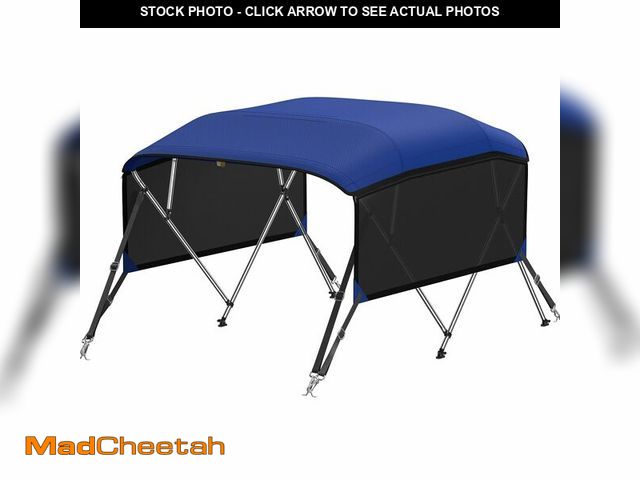 Lot 74-13753613 - KAKIT Bimini Tops with Mesh Sidewalls Support Poles for Boats Marine Grade Canvas Top Includes 2 Str...