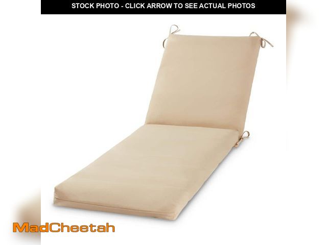 Lot 74-14292627 - Greendale Home Fashions 23 in. x 73 in. Outdoor Chaise Lounge Cushion in Stone - UNUSED