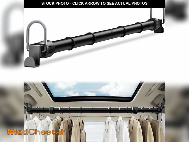 Lot 74-14205832 - Adjustable Car Clothes Hanger Bar 35-60 Inches Ã¢â¬â Heavy Duty Travel Garment Organizer, Anti-Wr...