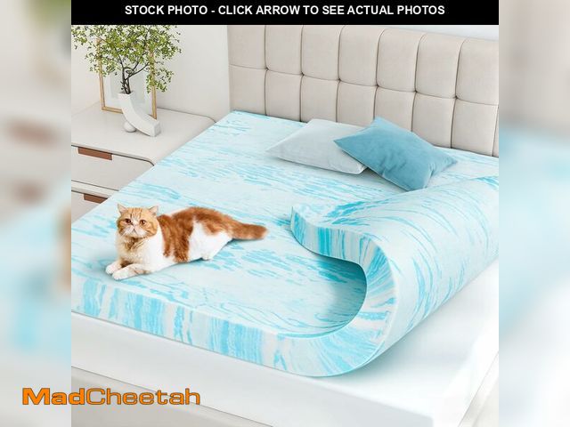 Lot 74-13733902 - NEWBULIG Mattress Toppers Memory Foam Twin, 4 Inch Thick Bed Topper Pad Cooling Gel Infused Soft Com...