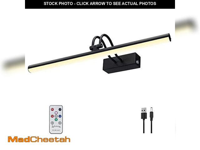 Lot 74-10825841 - RAIFOOLLY Picture Light, 16in Battery Operated Picture Lights for Paintings,Metal Remote Control Dis...