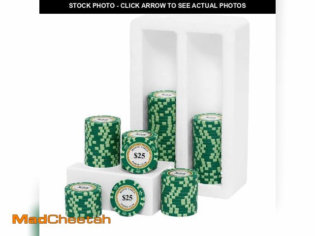 Lot 74-13954484 - SODFAS 100 Piece Clay Poker Chips 14 Grams Heavyweight Clay Composite Casino 40mm Chips for Texas Ho...