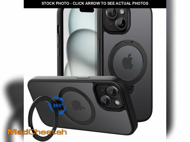 Lot 74-13567269 - CACOE Magnetic Case for iPhone 15 6.1 inch with 360 Rotatable Ring Stand, Compatible with MagSafe Ca...