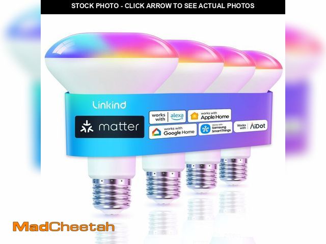 Lot 74-14336529 - Linkind Matter Smart Light Bulb, BR30 Smart Bulbs, Recessed LED Color Changing Light Bulbs RGBTW, E2...