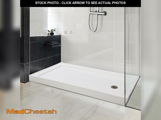 Lot 74-13071674 - Garvee Shower Base 60'' L x 32'' W with Stainless Steel Drain, Shower Pan Ã¯Â¼â  Tray with Non-Slip...