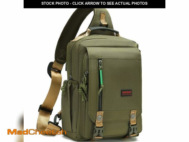 Lot 74-14211838 - NICGID Sling Bags Chest Shoulder Backpacks, 14.1'' Laptop Backpack Crossbody Messenger Bag Travel Ou...