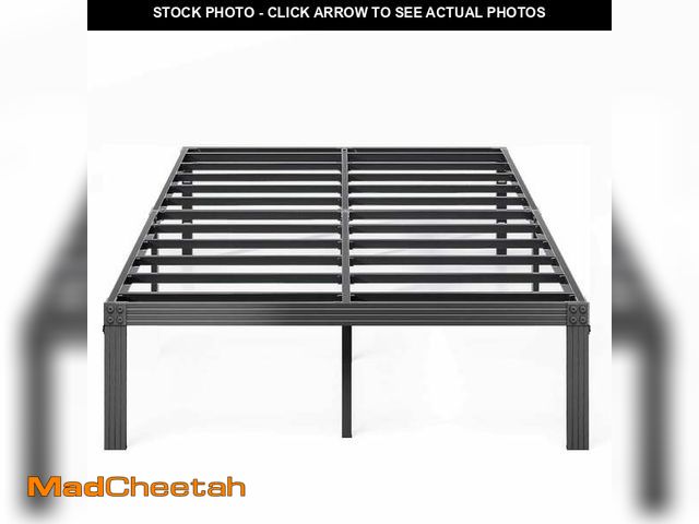 Lot 74-14608355 - QFTIME 14" Queen Metal Bed Frame with Steel Slats, Heavy Duty Mattress Foundation - UNUSED