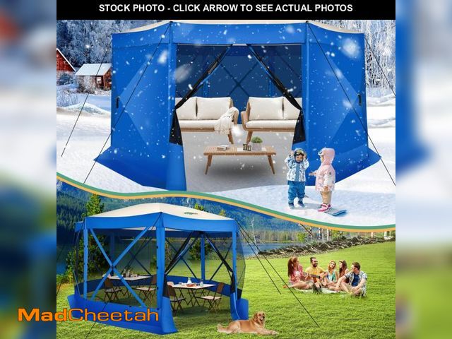 Lot 74-12424499 - COBIZI 15x15FT Pop Up Gazebo Screen Tent Screen House for Camping, Screen Room with Mosquito Netting...