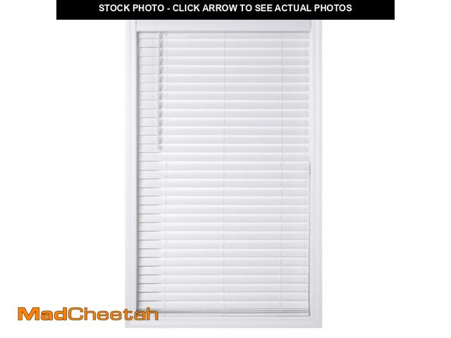 Lot 74-12426455 - Better Homes &amp; Gardens 2" Cordless Faux Wood Horizontal Blinds, White, 23" W x 48" L - UNUSED